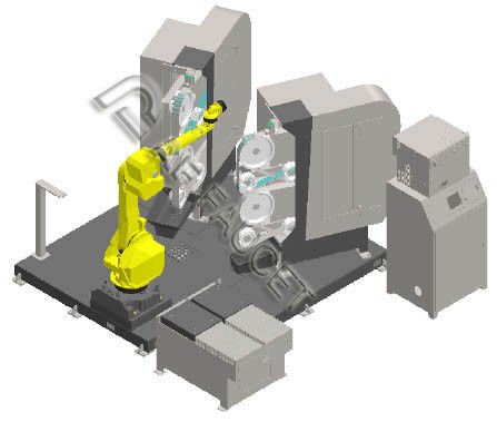 RTAF-AG0204L- Dual-Stations- Robot Grinding Machine Robot Grinder Untuk Keran Kuningan Ukuran Besar